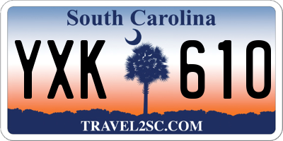 SC license plate YXK610