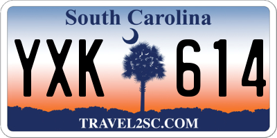 SC license plate YXK614