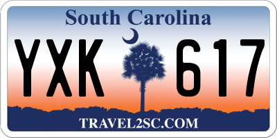 SC license plate YXK617