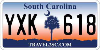 SC license plate YXK618