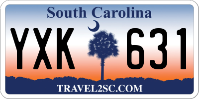 SC license plate YXK631