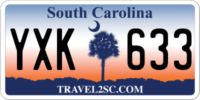SC license plate YXK633