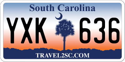 SC license plate YXK636
