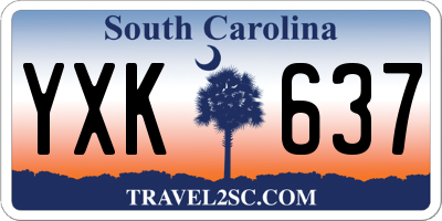 SC license plate YXK637