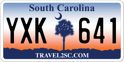 SC license plate YXK641