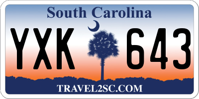 SC license plate YXK643