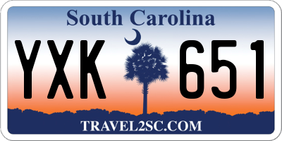 SC license plate YXK651