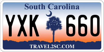 SC license plate YXK660