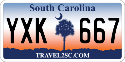 SC license plate YXK667