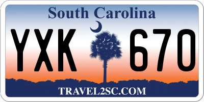 SC license plate YXK670