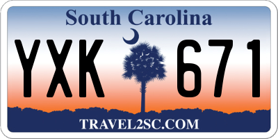 SC license plate YXK671