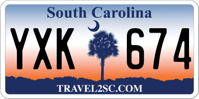 SC license plate YXK674