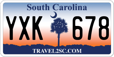 SC license plate YXK678