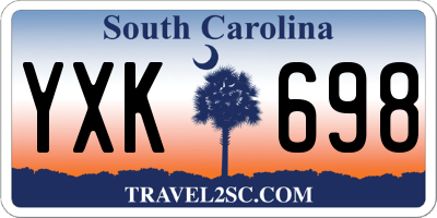 SC license plate YXK698