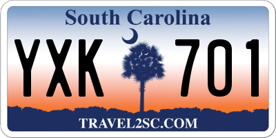 SC license plate YXK701