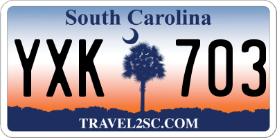 SC license plate YXK703