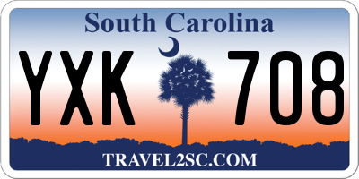 SC license plate YXK708