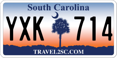 SC license plate YXK714