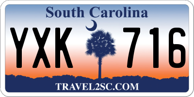 SC license plate YXK716