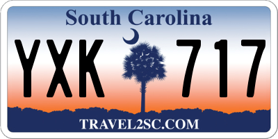 SC license plate YXK717