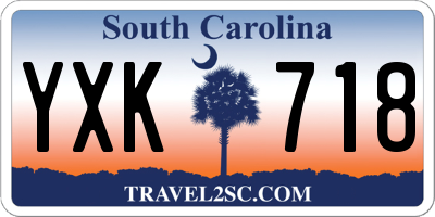 SC license plate YXK718