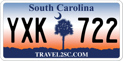 SC license plate YXK722