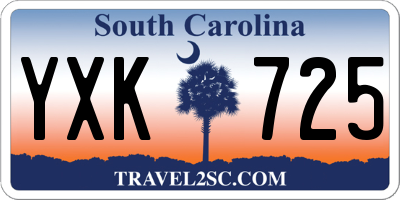 SC license plate YXK725