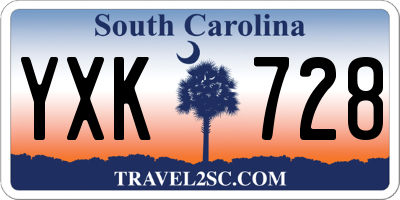 SC license plate YXK728