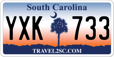 SC license plate YXK733