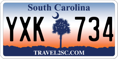 SC license plate YXK734