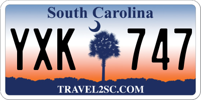 SC license plate YXK747