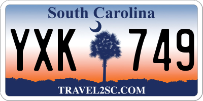 SC license plate YXK749