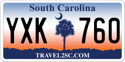 SC license plate YXK760