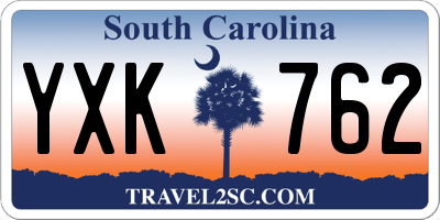 SC license plate YXK762