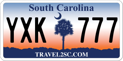 SC license plate YXK777