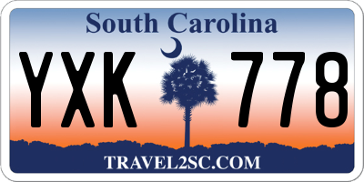 SC license plate YXK778