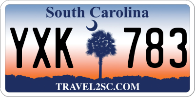 SC license plate YXK783