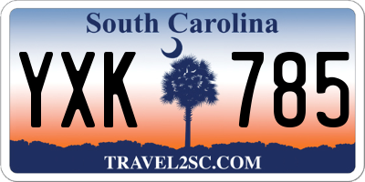 SC license plate YXK785