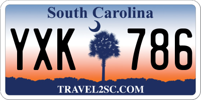 SC license plate YXK786