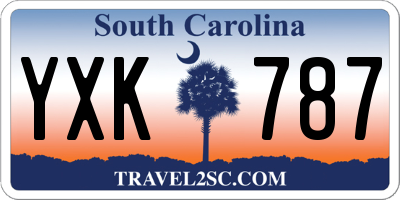 SC license plate YXK787