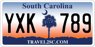 SC license plate YXK789
