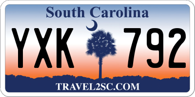 SC license plate YXK792