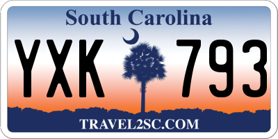 SC license plate YXK793