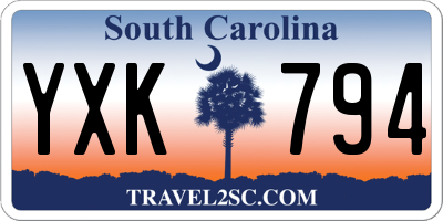 SC license plate YXK794