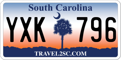 SC license plate YXK796