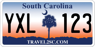 SC license plate YXL123
