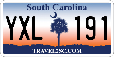 SC license plate YXL191