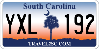 SC license plate YXL192