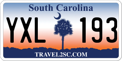 SC license plate YXL193