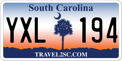 SC license plate YXL194